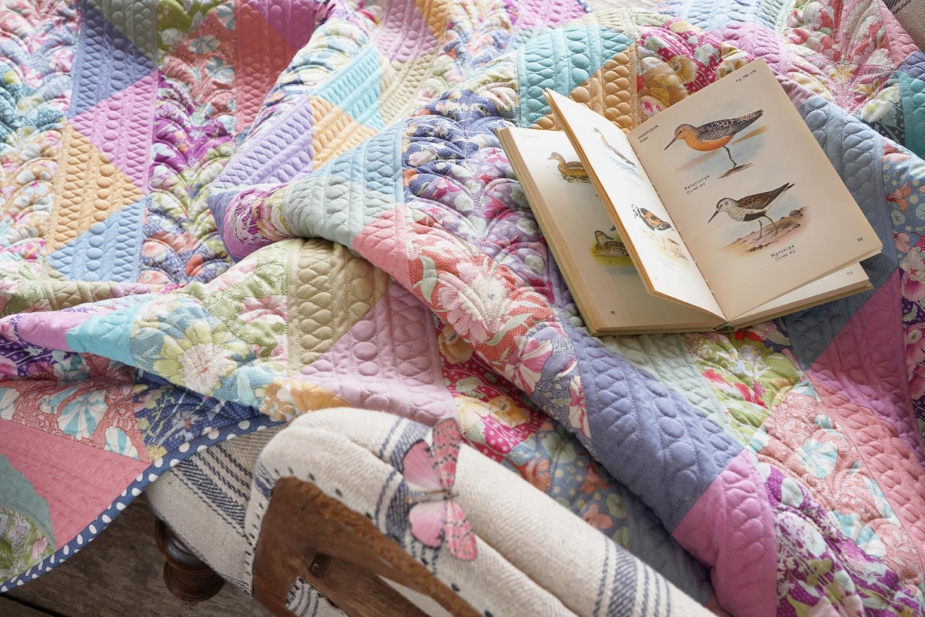 Tilda Patchwork Stoff Baumwolle - Gardenlife - Nasturtium Lavender